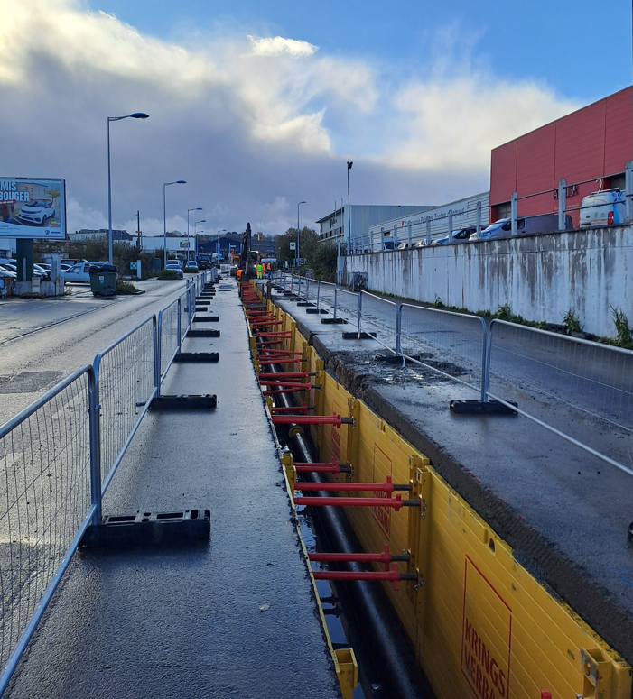 Premier chantier de chauffage urbain à Dinan (22) pour EVEN. 